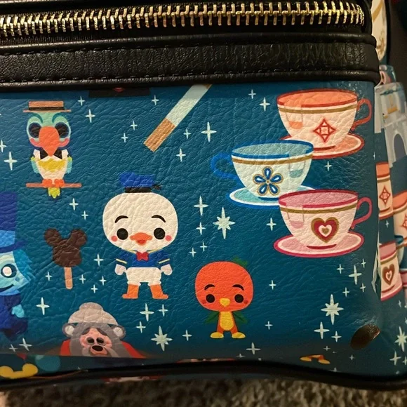 Disney Parks Loungefly Mini Backpack & Matching Wallet - WDW Parks Retro Design - Picture 10 of 16